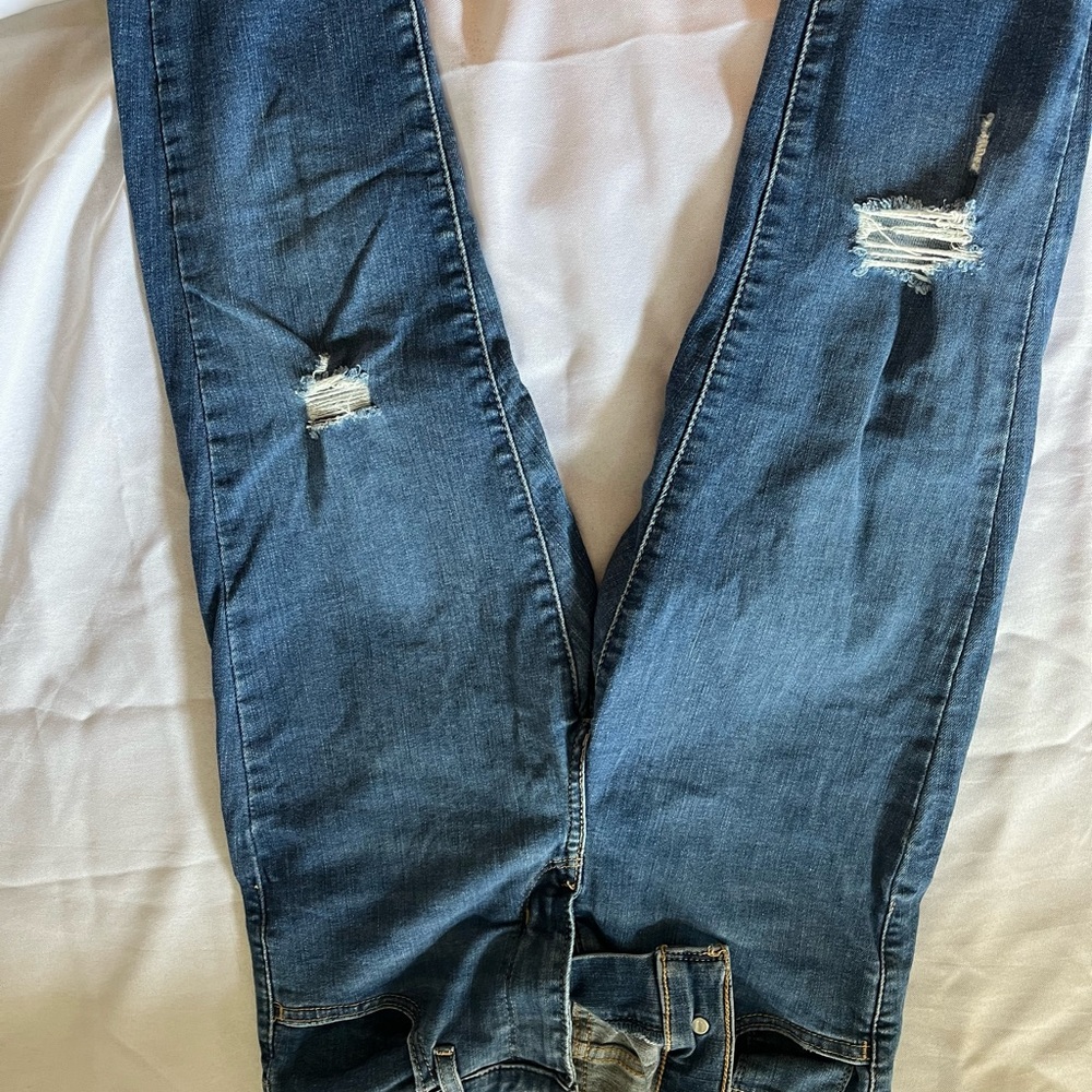 Women's Blue Distressed Jeans